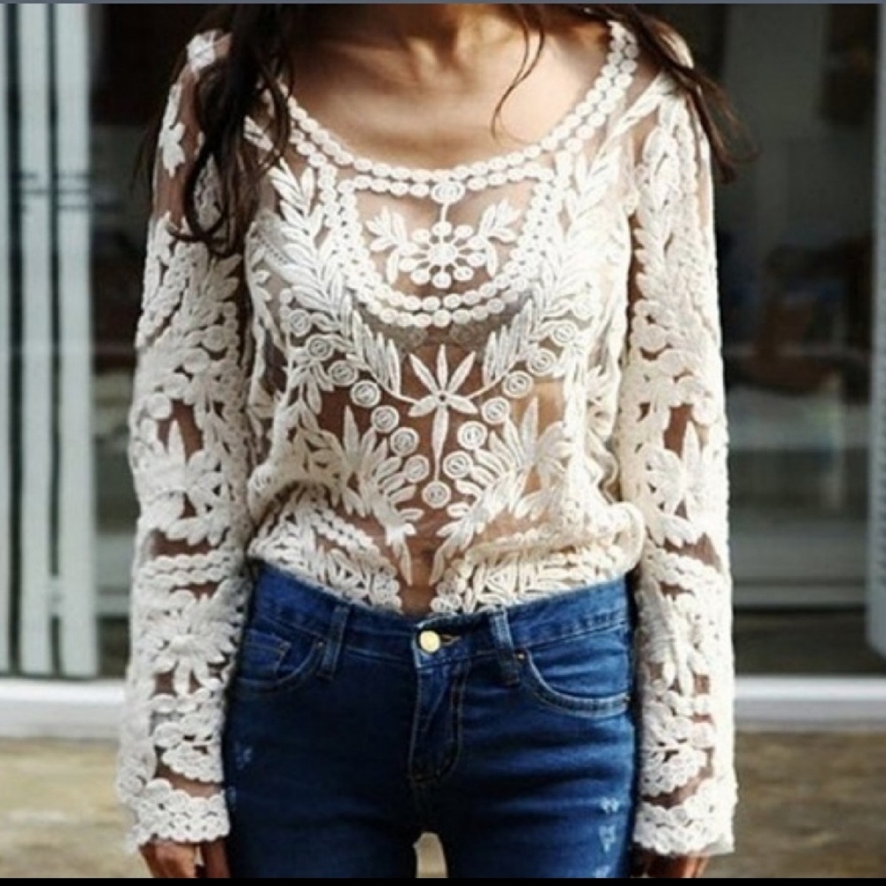 Sheer lace top